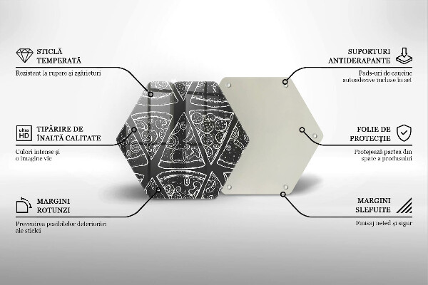 Skärbräda glas sexhörning Pizza illustration