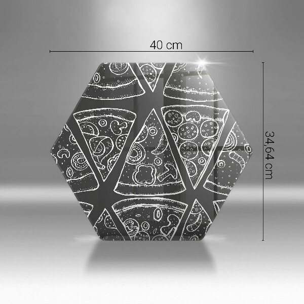 Skärbräda glas sexhörning Pizza illustration