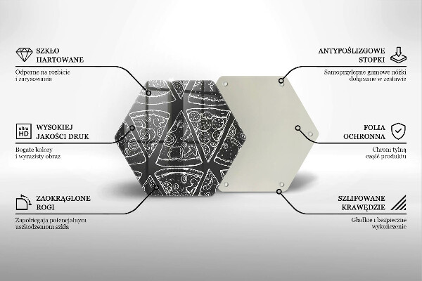 Skärbräda glas sexhörning Pizza illustration