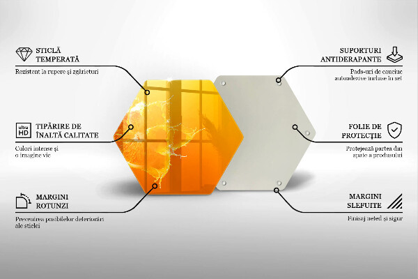 Skärbräda glas sexhörning Saftig orange frukt