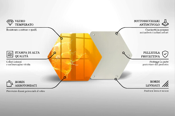 Skärbräda glas sexhörning Saftig orange frukt