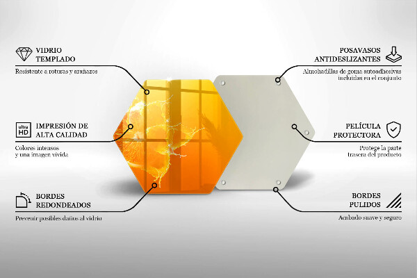 Skärbräda glas sexhörning Saftig orange frukt