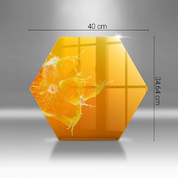 Skärbräda glas sexhörning Saftig orange frukt