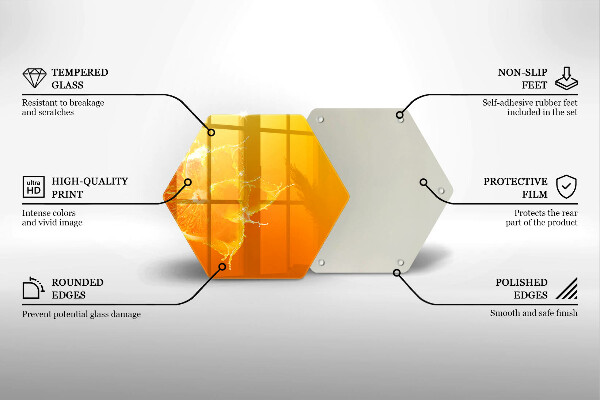 Skärbräda glas sexhörning Saftig orange frukt
