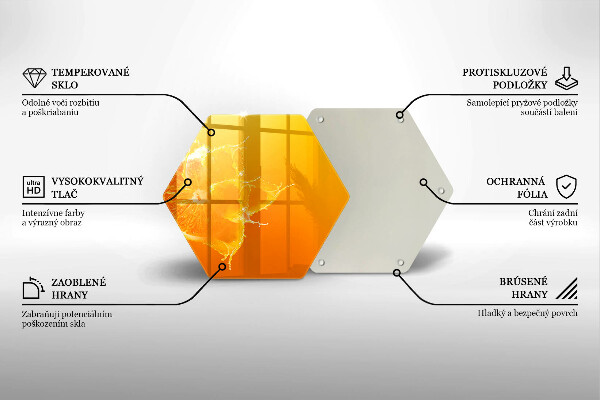 Skärbräda glas sexhörning Saftig orange frukt