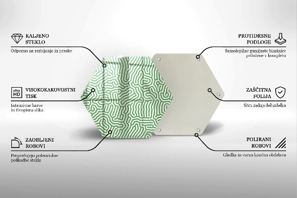 Skärbräda glas sexhörning Abstrakta linjer