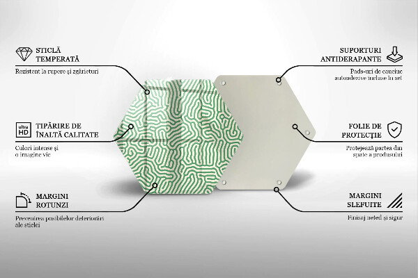 Skärbräda glas sexhörning Abstrakta linjer