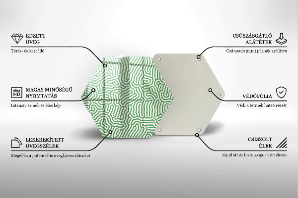 Skärbräda glas sexhörning Abstrakta linjer