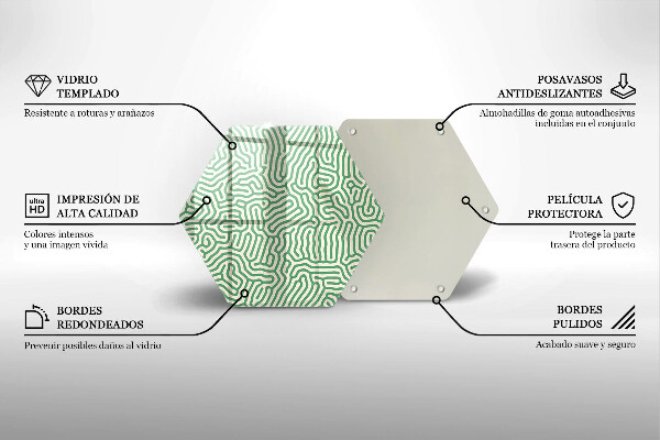 Skärbräda glas sexhörning Abstrakta linjer