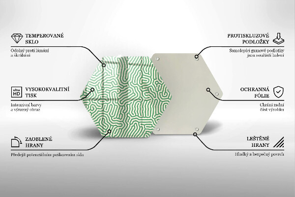 Skärbräda glas sexhörning Abstrakta linjer
