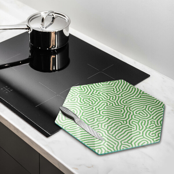 Skärbräda glas sexhörning Abstrakta linjer