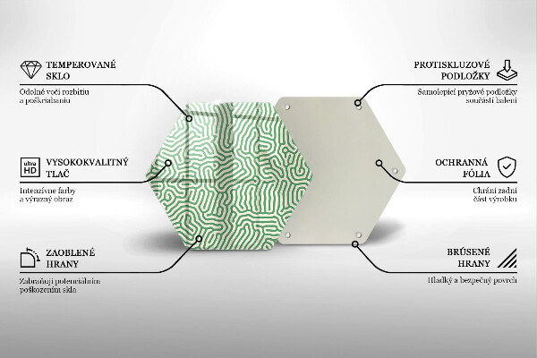 Skärbräda glas sexhörning Abstrakta linjer