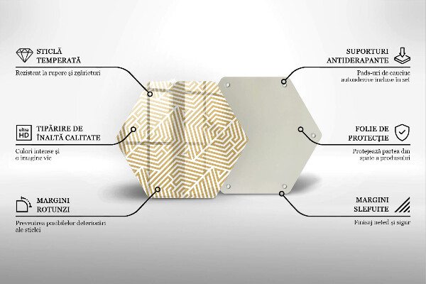 Skärbräda glas sexhörning Geometriska linjer