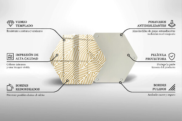 Skärbräda glas sexhörning Geometriska linjer