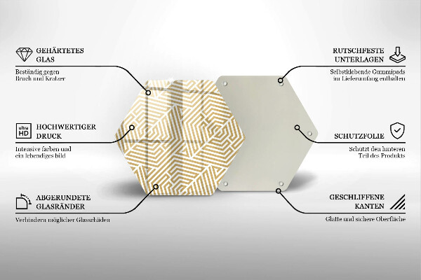 Skärbräda glas sexhörning Geometriska linjer