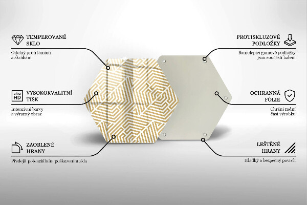 Skärbräda glas sexhörning Geometriska linjer