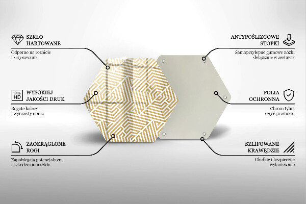 Skärbräda glas sexhörning Geometriska linjer