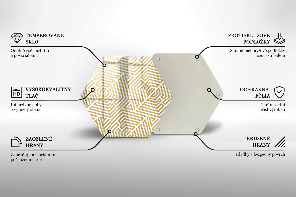Skärbräda glas sexhörning Geometriska linjer