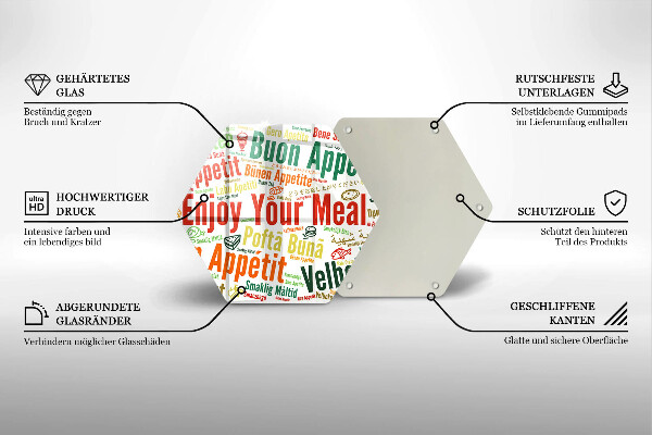Skärbräda glas sexhörning Undertexter Bon appetit språk