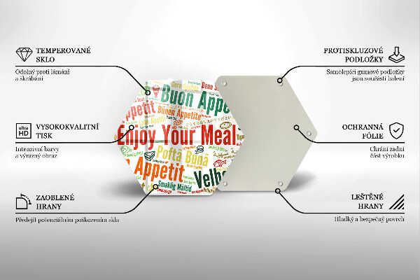 Skärbräda glas sexhörning Undertexter Bon appetit språk