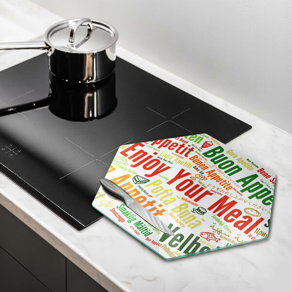 Skärbräda glas sexhörning Undertexter Bon appetit språk