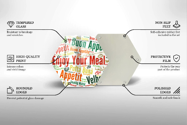 Skärbräda glas sexhörning Undertexter Bon appetit språk