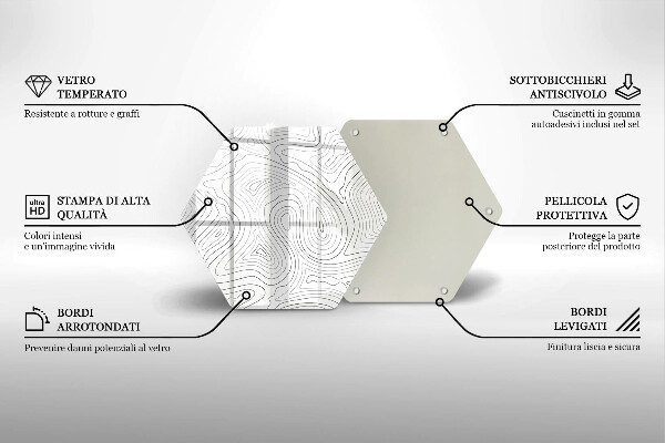 Skärbräda glas sexhörning Abstrakta former