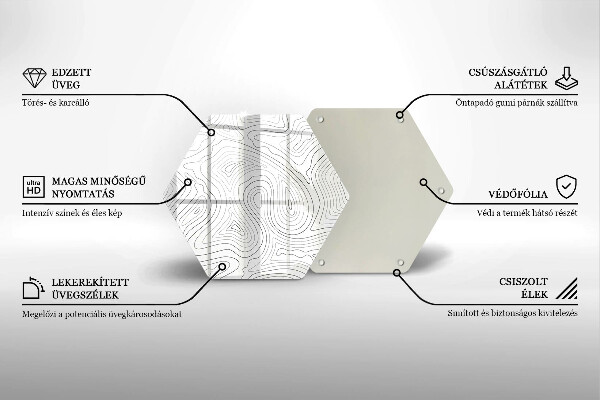 Skärbräda glas sexhörning Abstrakta former