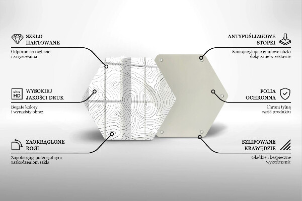 Skärbräda glas sexhörning Abstrakta former