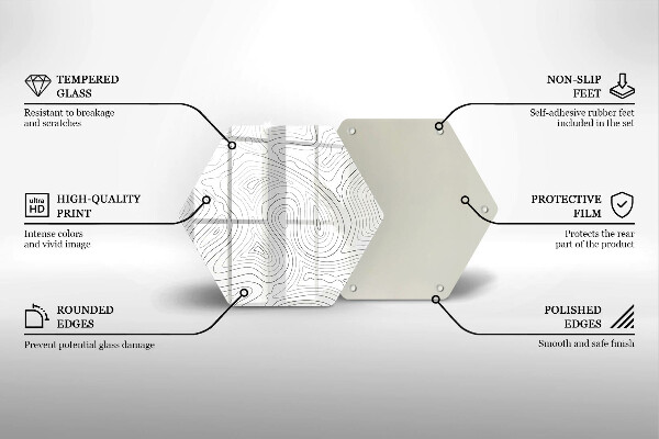 Skärbräda glas sexhörning Abstrakta former