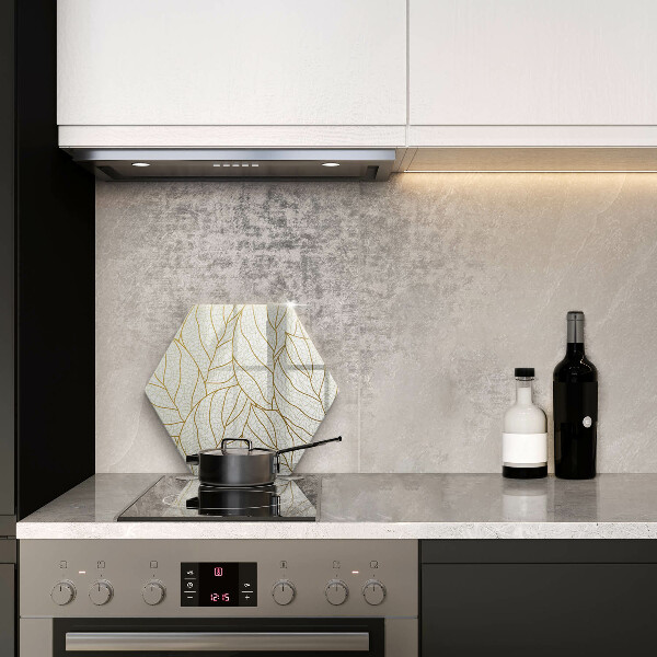 Skärbräda glas sexhörning Line-art lövmönster