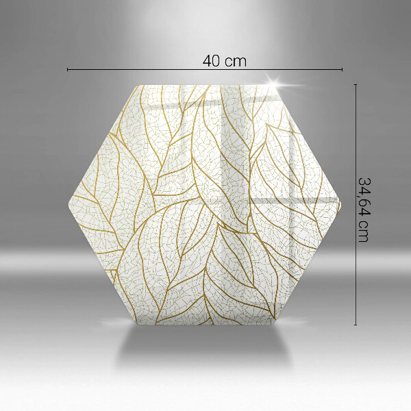 Skärbräda glas sexhörning Line-art lövmönster
