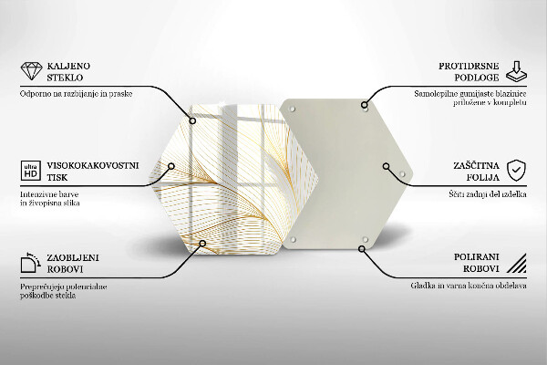 Skärbräda glas sexhörning Modernt linjemönster