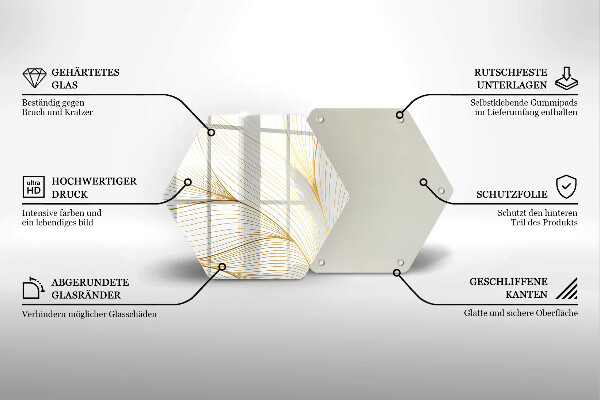 Skärbräda glas sexhörning Modernt linjemönster