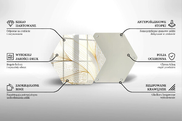 Skärbräda glas sexhörning Modernt linjemönster
