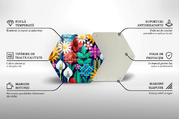 Skärbräda glas sexhörning Blommor äng illustration