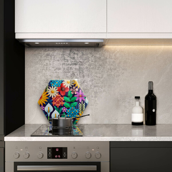 Skärbräda glas sexhörning Blommor äng illustration