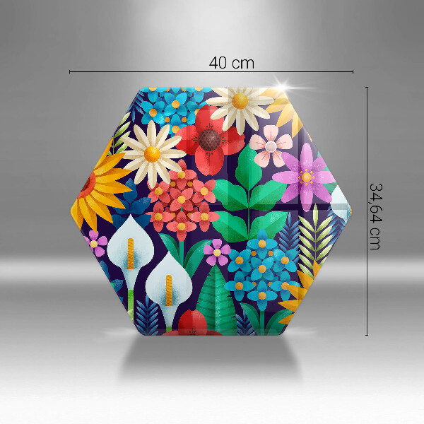 Skärbräda glas sexhörning Blommor äng illustration