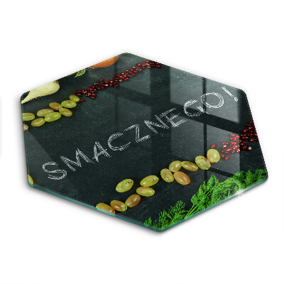 Skärbräda glas sexhörning Inskription God aptit!