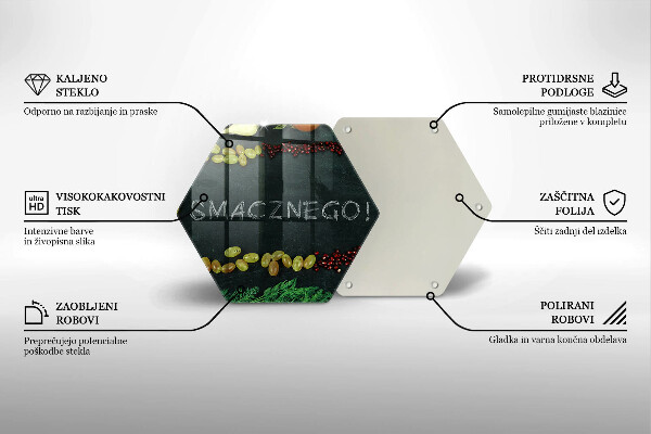 Skärbräda glas sexhörning Inskription God aptit!