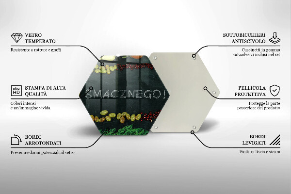 Skärbräda glas sexhörning Inskription God aptit!