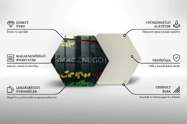 Skärbräda glas sexhörning Inskription God aptit!