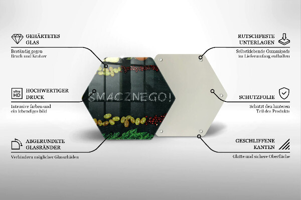 Skärbräda glas sexhörning Inskription God aptit!