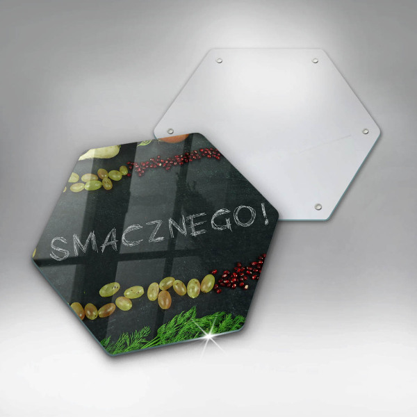 Skärbräda glas sexhörning Inskription God aptit!