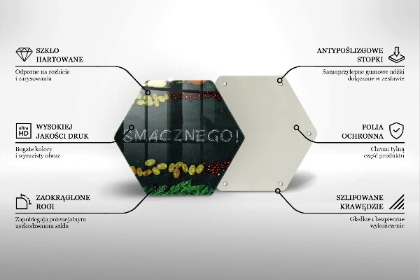 Skärbräda glas sexhörning Inskription God aptit!