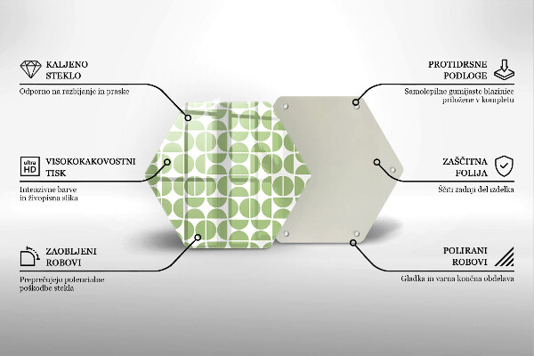 Skärbräda glas sexhörning Mönster av boho-former