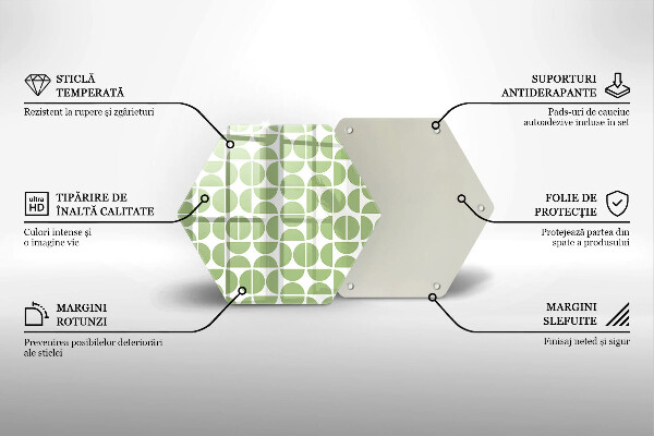 Skärbräda glas sexhörning Mönster av boho-former