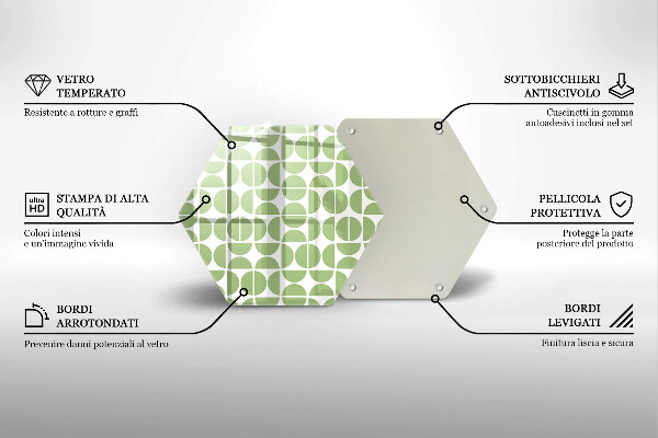 Skärbräda glas sexhörning Mönster av boho-former