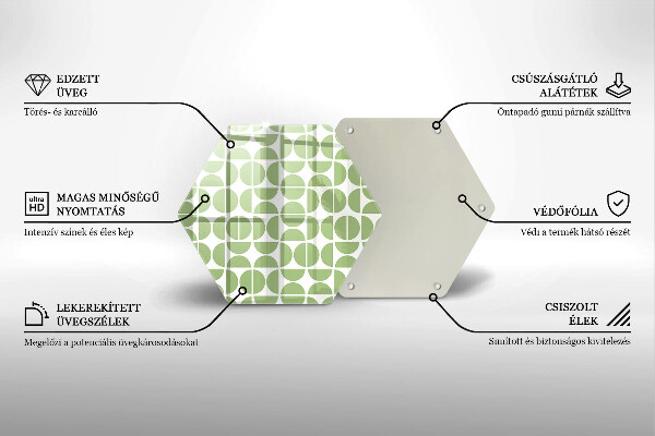 Skärbräda glas sexhörning Mönster av boho-former