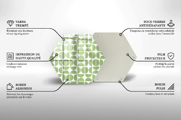 Skärbräda glas sexhörning Mönster av boho-former